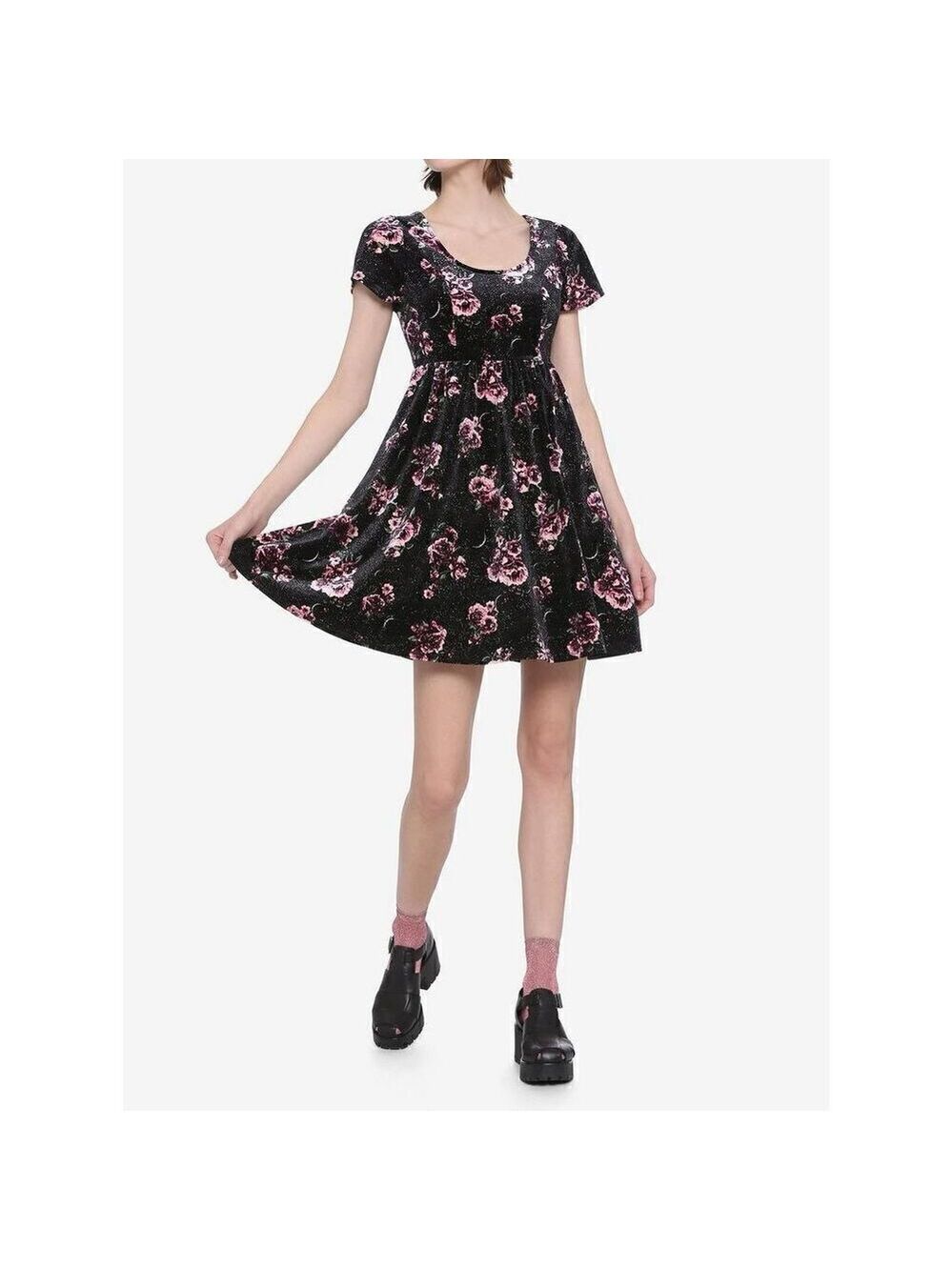 Hot Topic Roses & Moons Velvet Dress (Med) - Picture 9 of 9